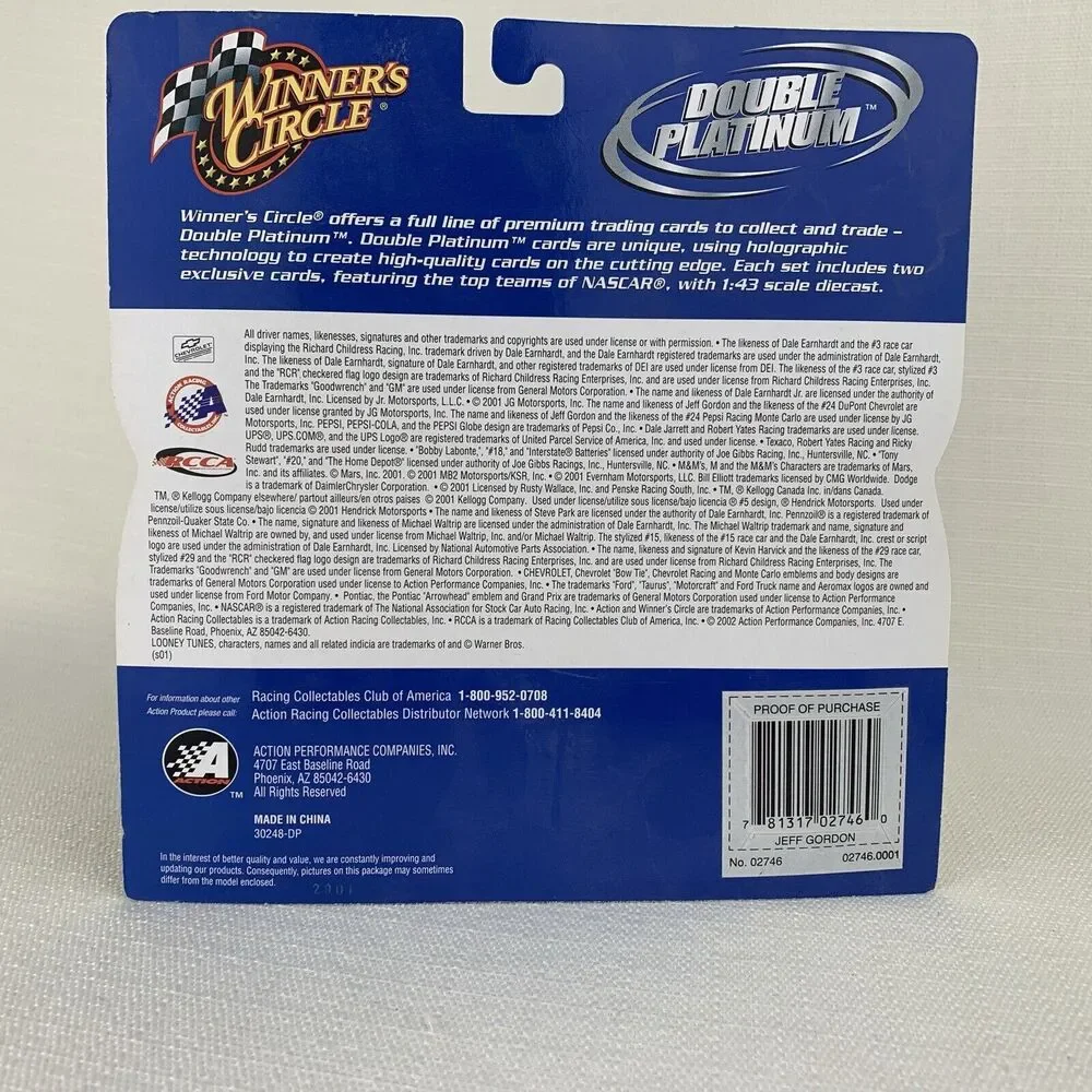 2001 Winner’s Circle Double Platinum‎ Jeff Gordon 24 Dupont Looney Tunes Nascar